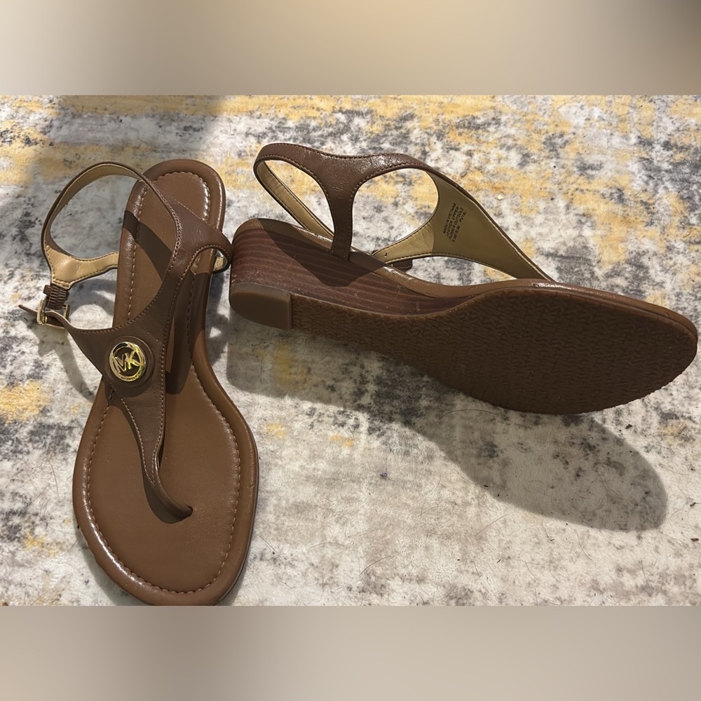 Michael Kors Brown Wedge Sandals